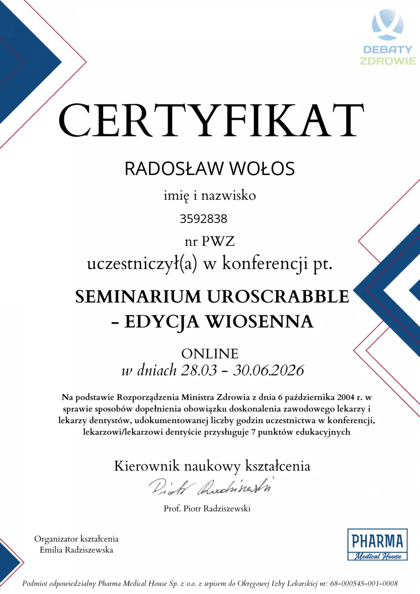Seminarium UroScrabble, edycja wiosenna, online, 28.03-30.06.2026.