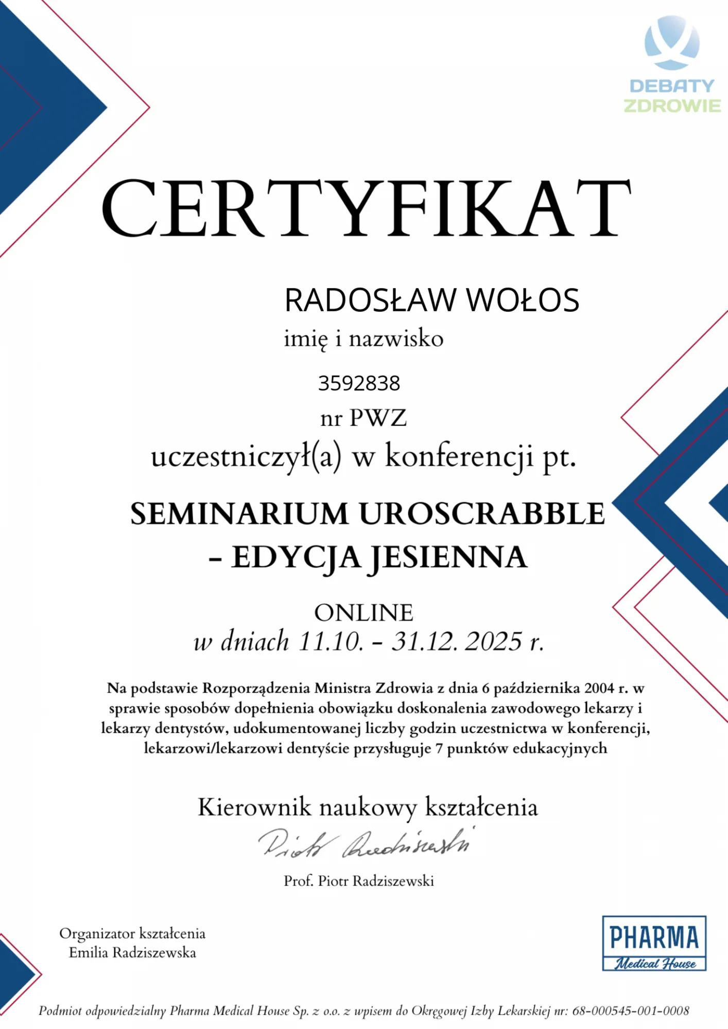 Seminarium UroScrabble, edycja jesienna, online, 11.10-31.12.2025.