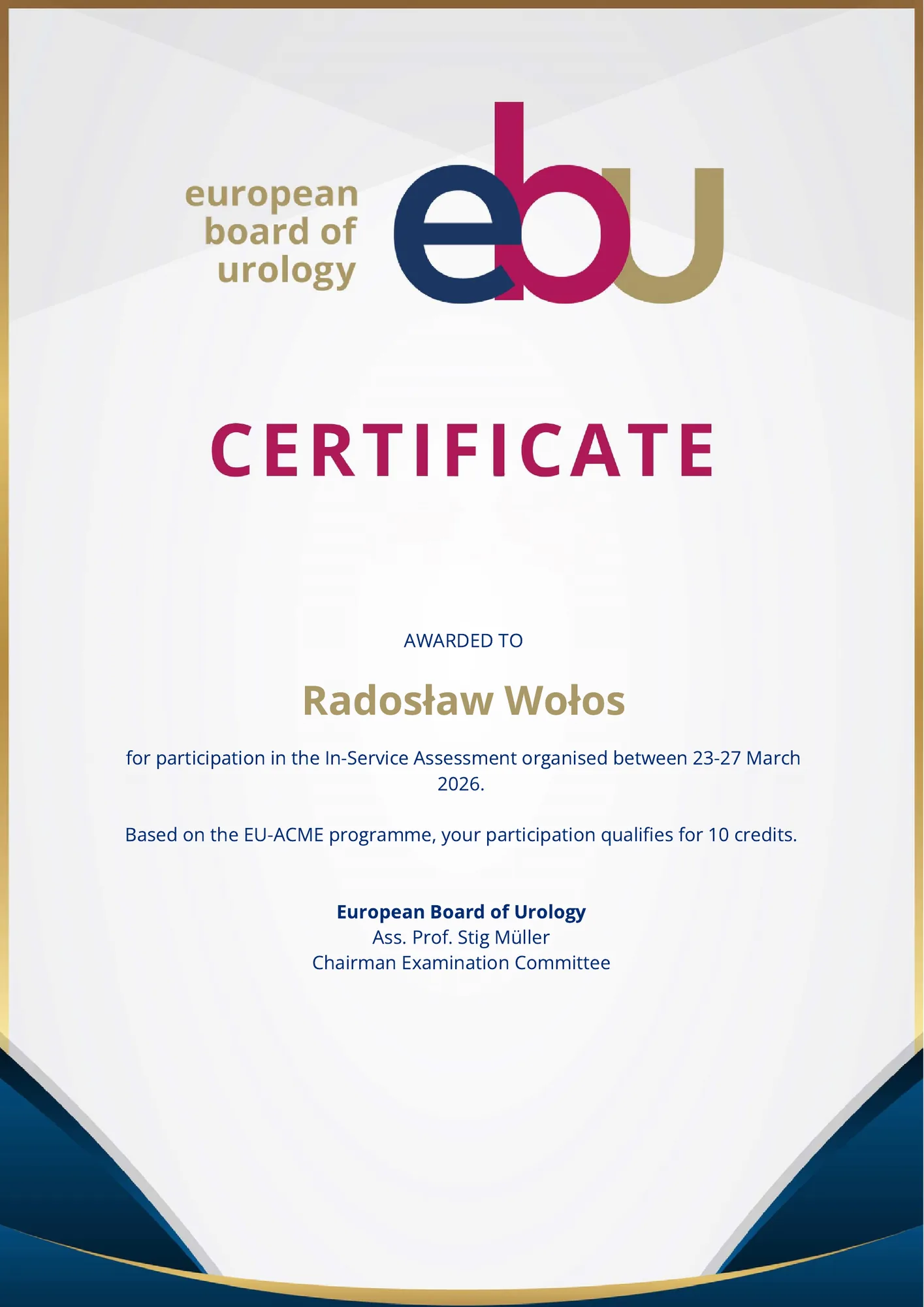 EBU In-Service Assessment, organizowany 23-27 marca 2026.