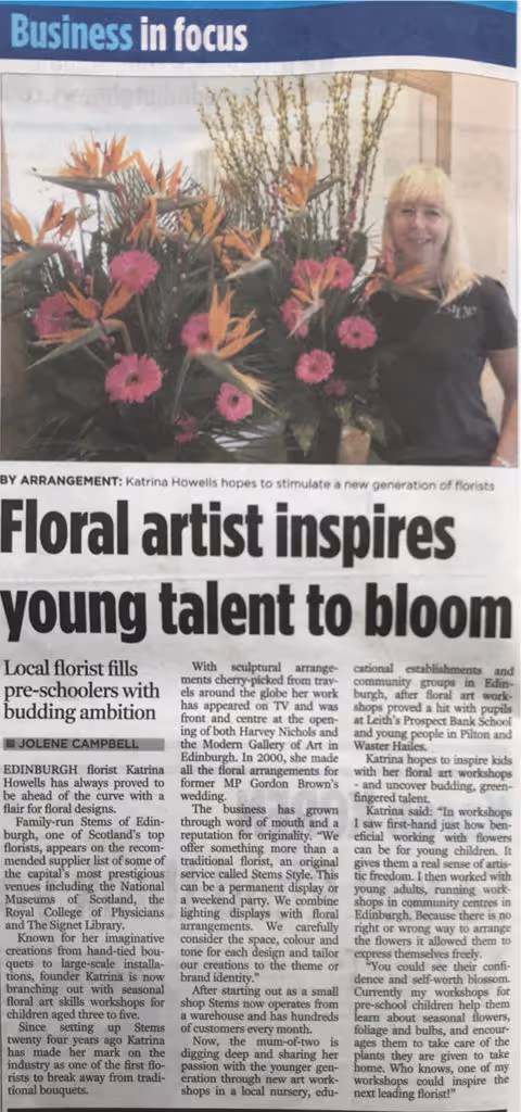 Stems Newspaper Clip Floral Art Inspires