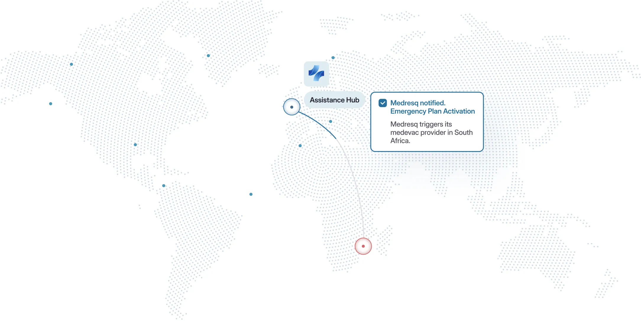 Medresq emergency plan activation – assistance hub triggers medical evacuation provider in South Africa.