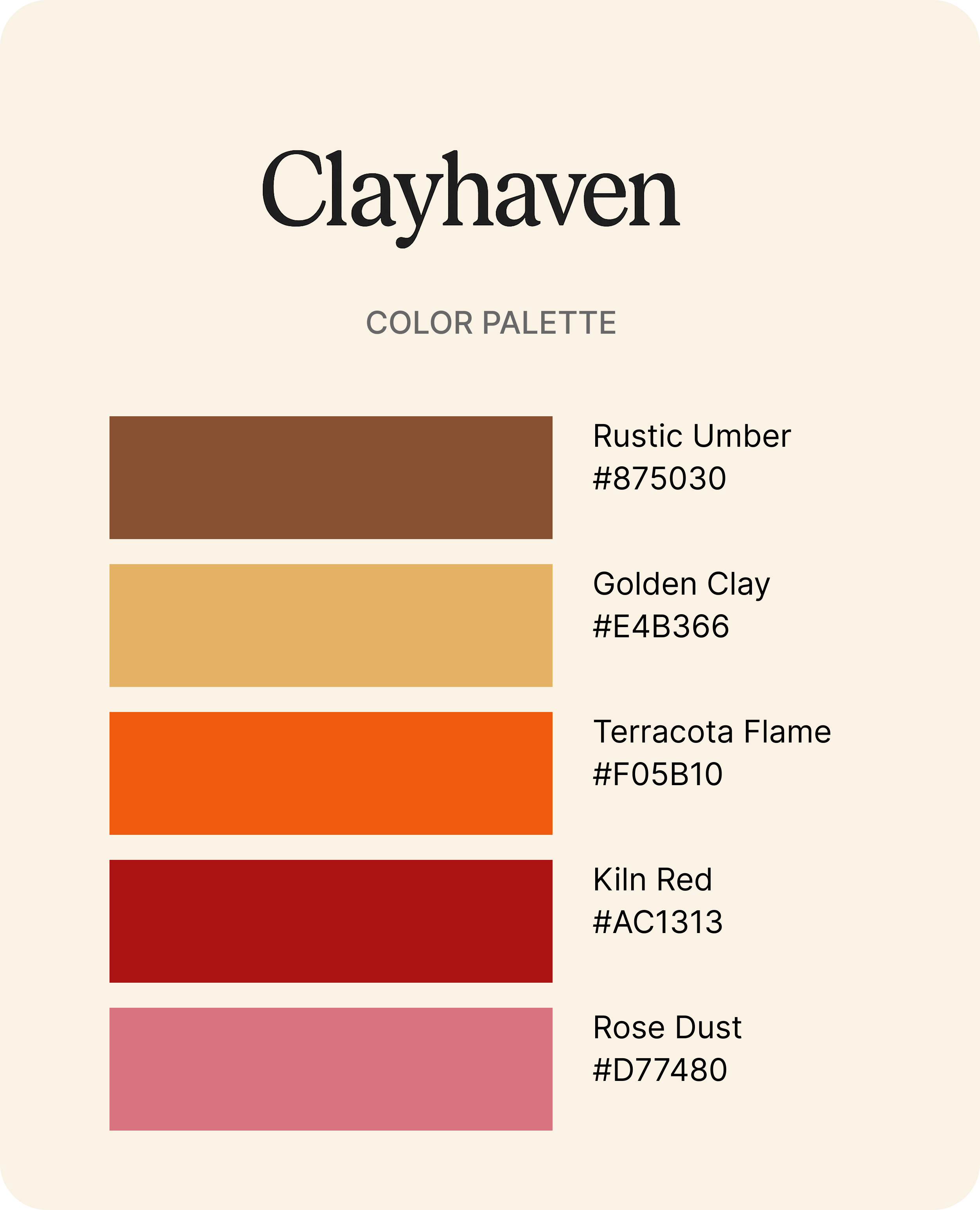 clayhaven color pallete