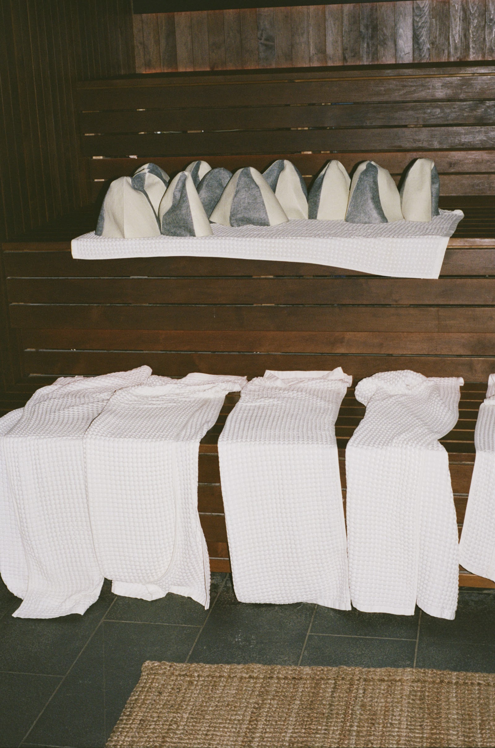 Towels and amenities at Lore Bathing Club