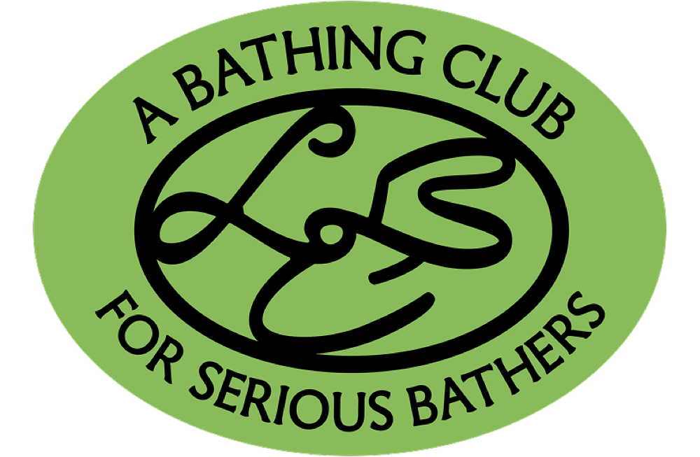 Lore oval stamp — a bathing club for serious bathers, sage green