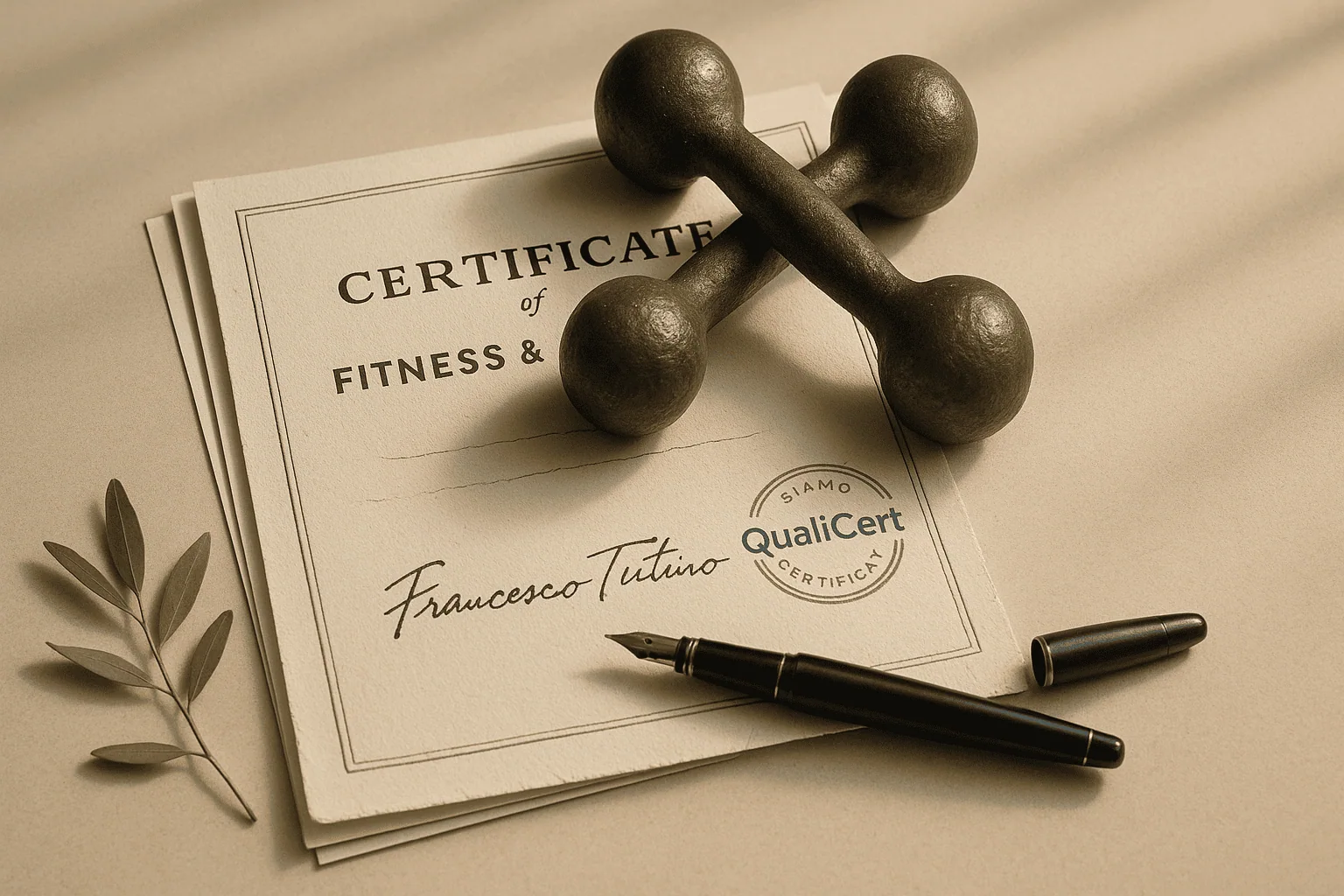immagine di certificato Qualicert con firma di Francesco Tutino