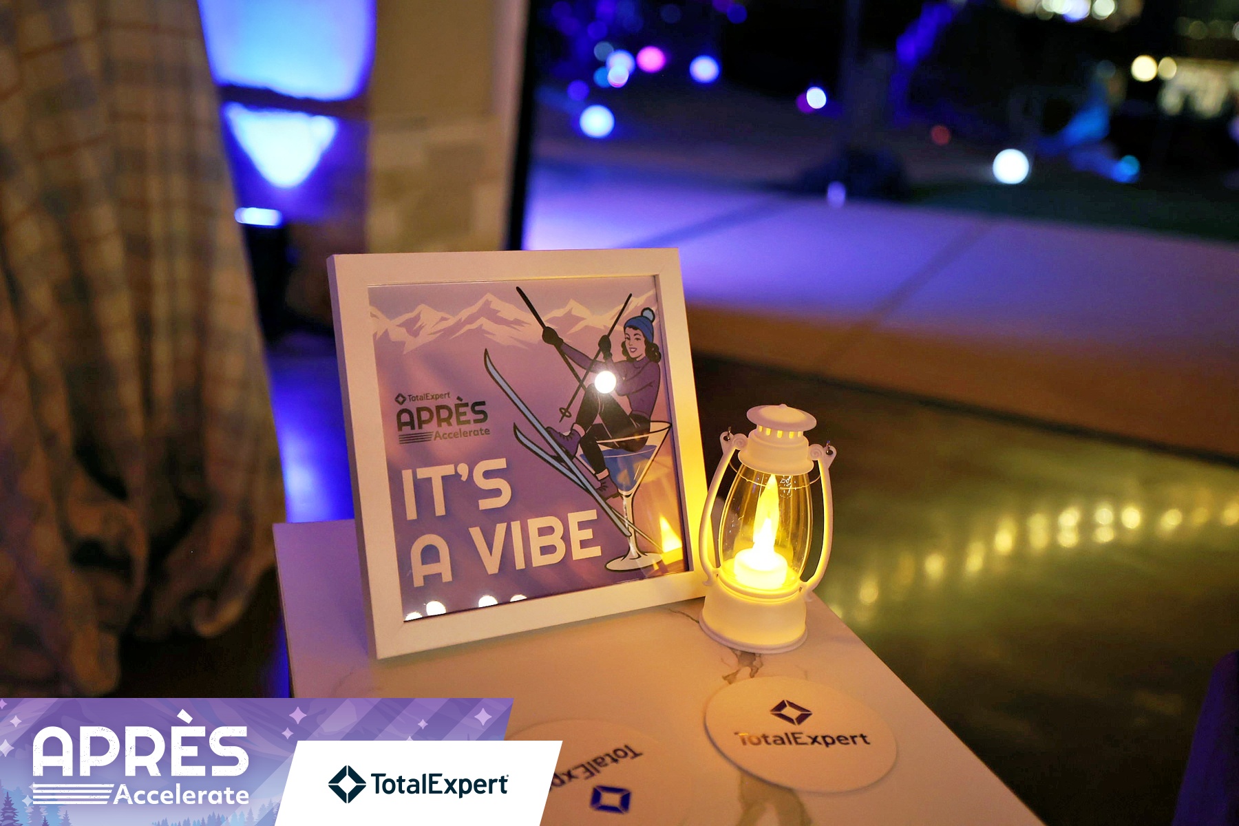 It's a vibe sign at the Après Accelerate event.