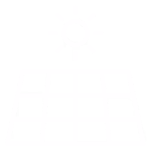 Symbool zonnepanelen wit