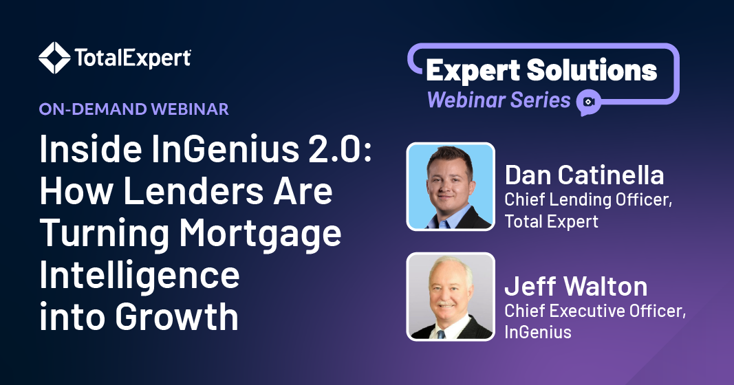 ON-DEMAND WEBINAR  Inside InGenius 2.0: How Lenders Are Turning Mortgage Intelligence into Growth