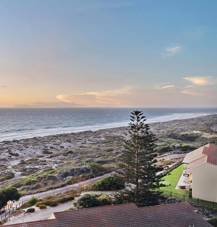 Beach view over the dunes in Scarborough  Perth WA