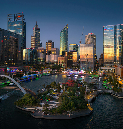 Perth City skyline from Elizabeth Quay