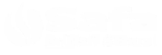 Safa British School logo with stylized flame icon.