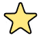 Illustration of a yellow star icon with slightly rounded points and outlined in black.