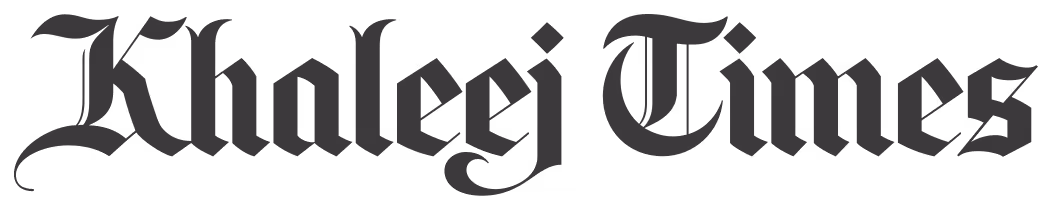 Khaleej Times logo in blackletter font.
