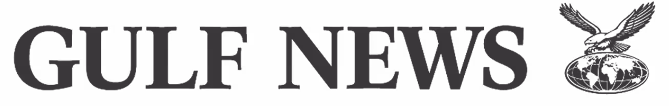 GULF NEWS text logo with an eagle perched on a globe icon.