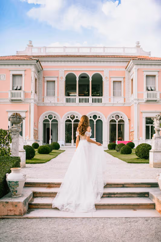 a bride at villa ephrussi de rothchild french riviera