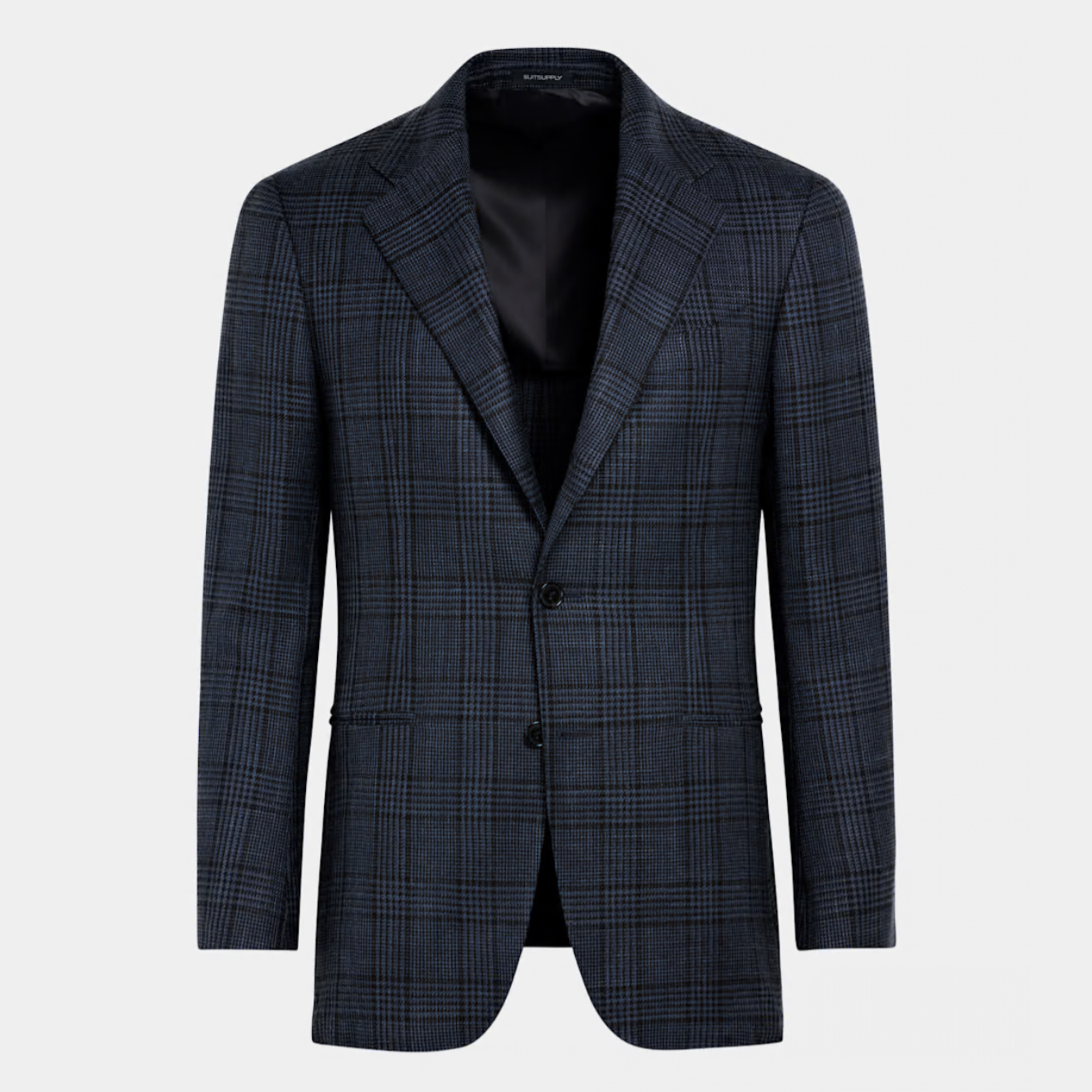 Dark Blue & Black Neapolitan Checkered Blazer