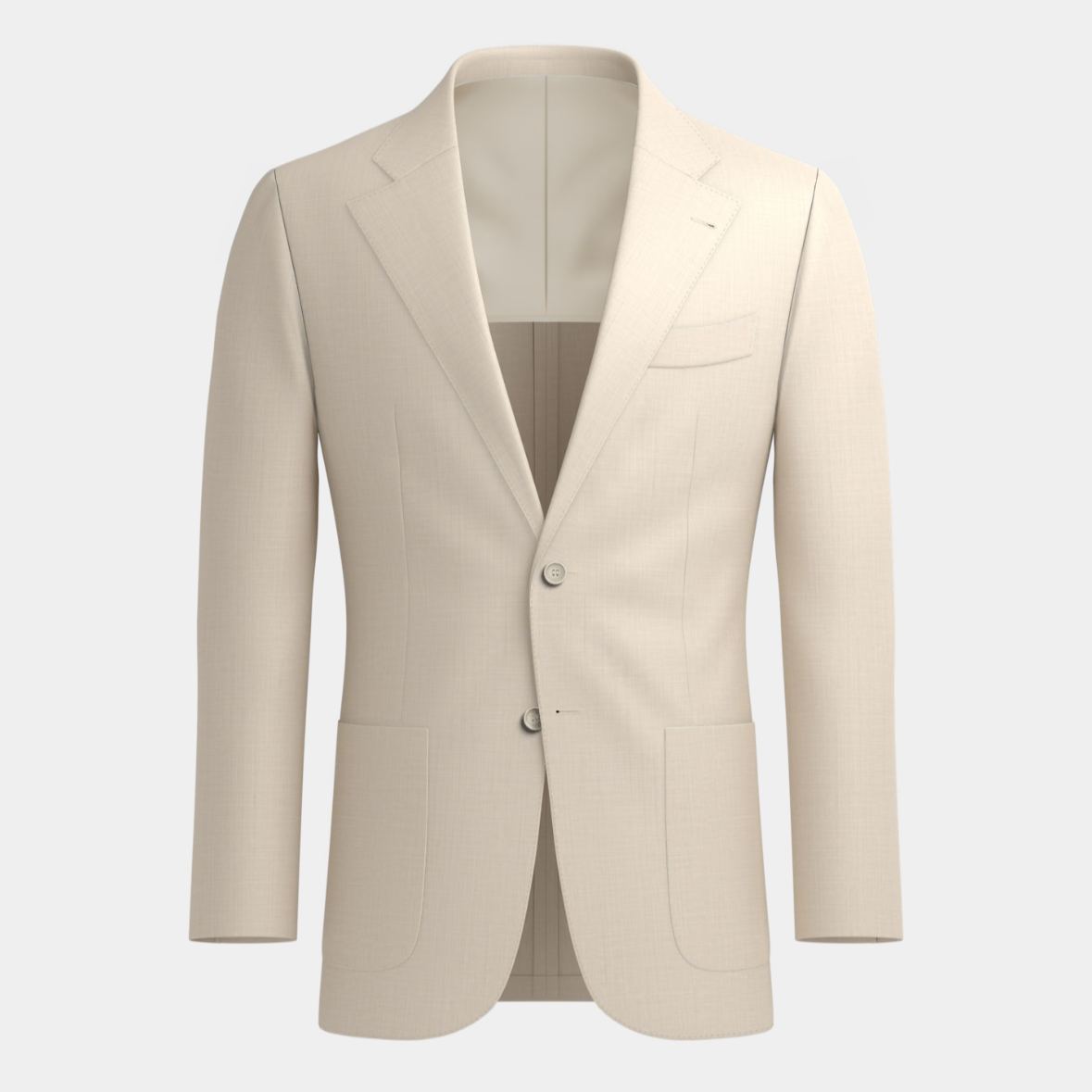 Light Cream Wool Silk Linen Suit