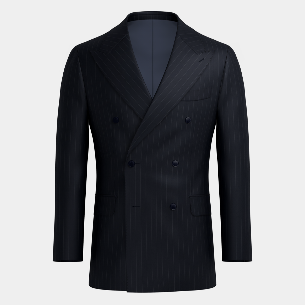 Navy Tiny Stripes Pure S130 Wool 