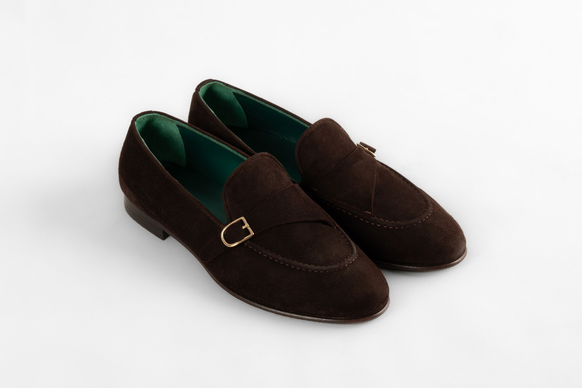 Dark Brown Suede Single Monck Strap Loafer