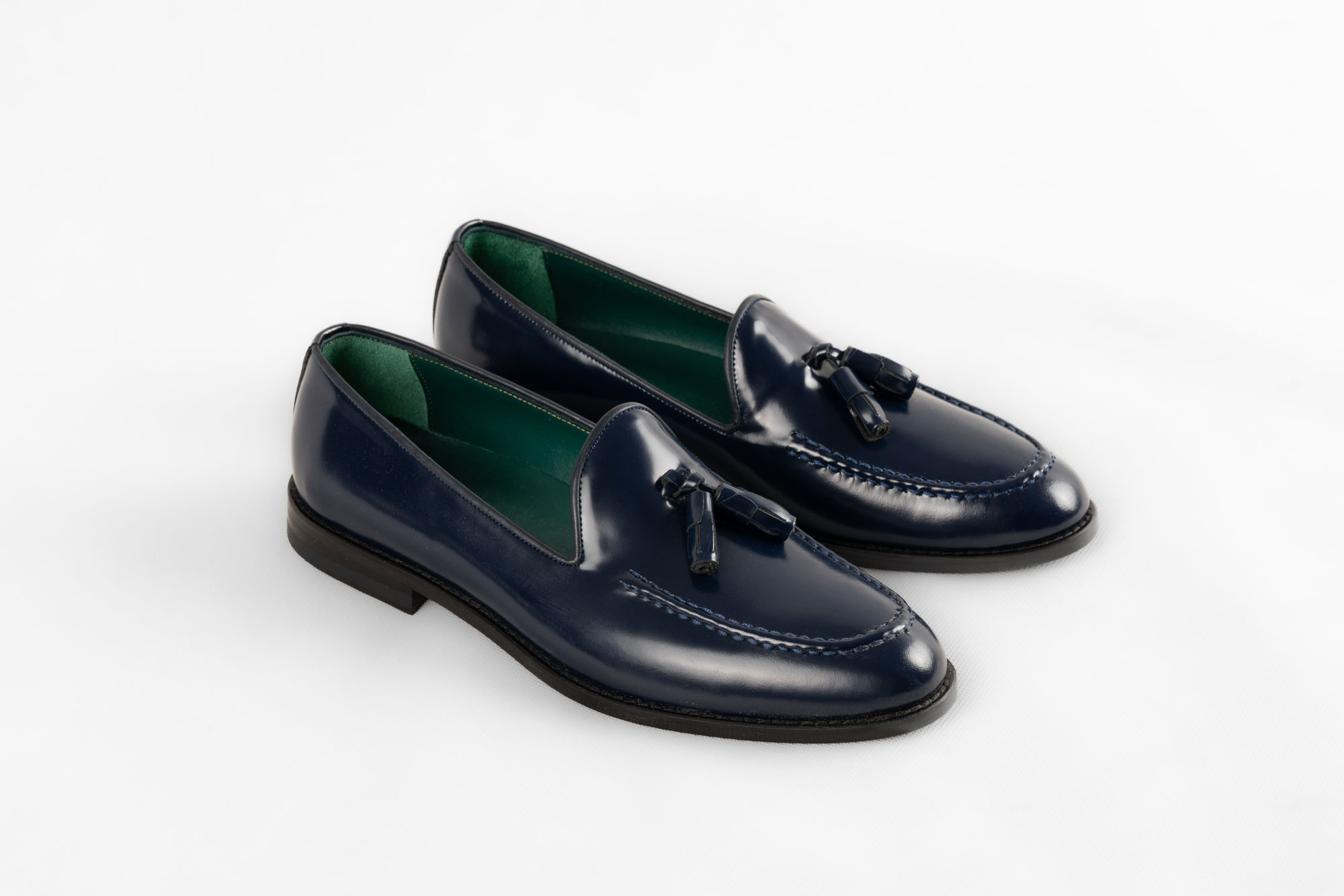 Dark Blue Leather Tassel Loafer