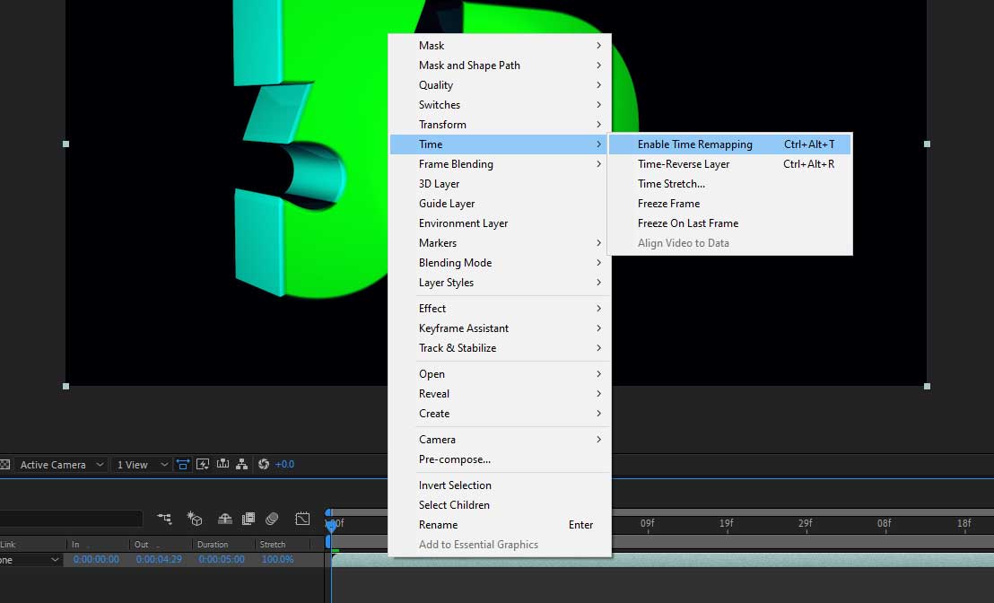 Cách tăng và giảm tốc độ clip trong After Effects iRender với After Effects 01