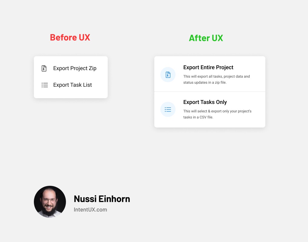 UX Design Examples - Before & After - Case Study | Intent UX Design