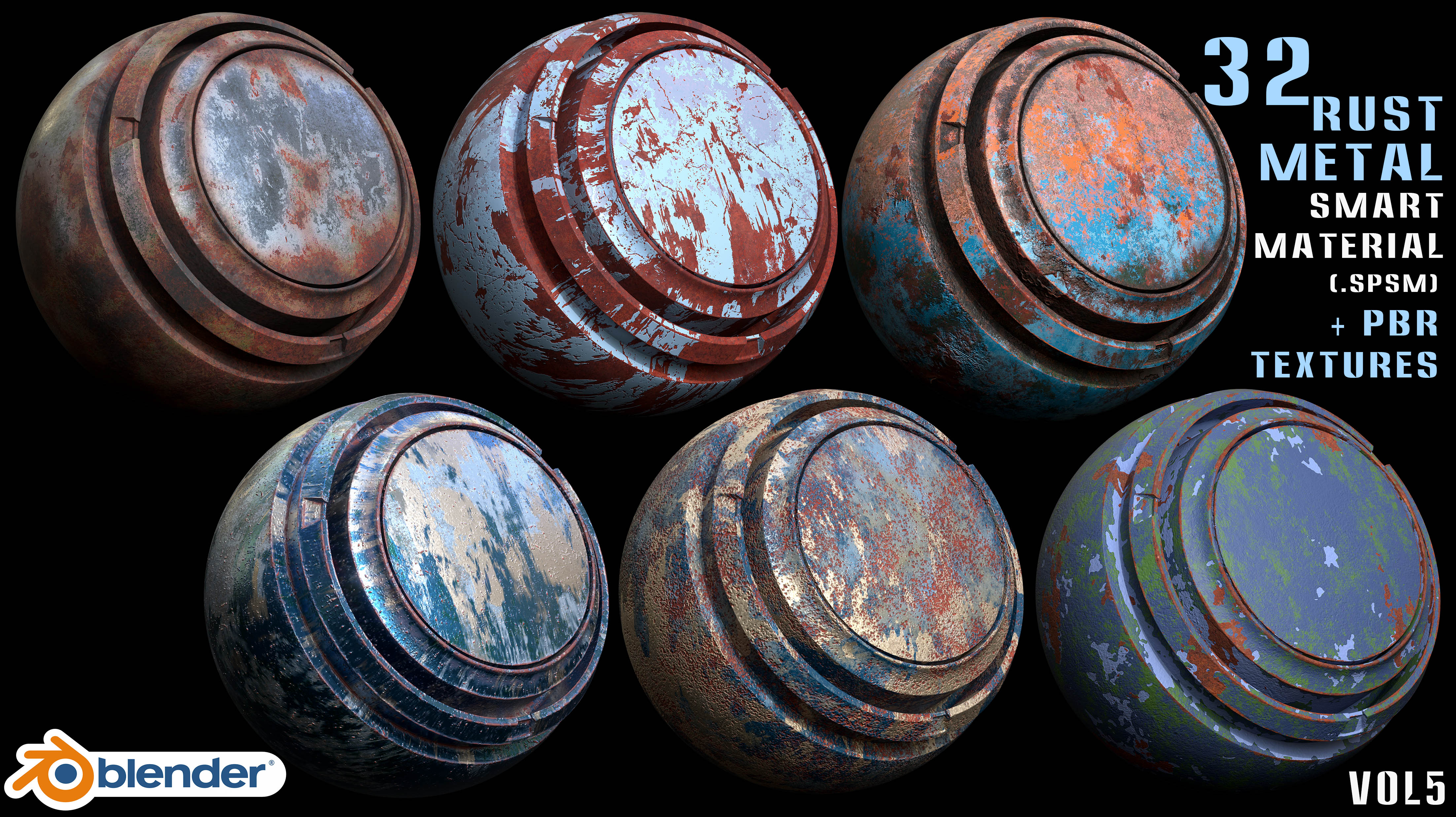 32 rust metal smart material & 4K BPR textures - Vol 5 - Superhive  (formerly Blender Market)