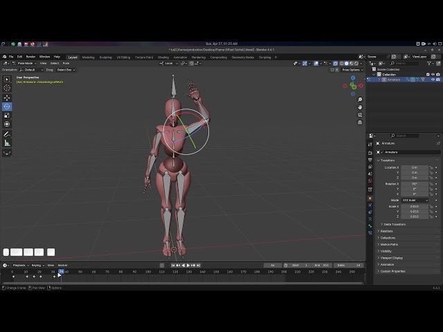 Easy Blocking Animation with Blender Custom Frame Offset Addon