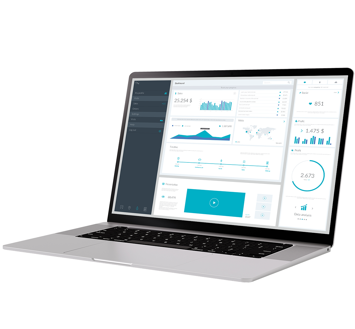 laptop with data