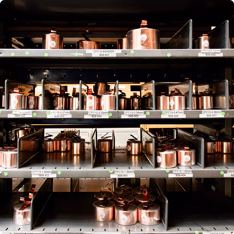 Storage of copper coils in Mundorf production