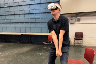 a man having an immersive experience via VR headset thanks to know immersive tech in lethbridge