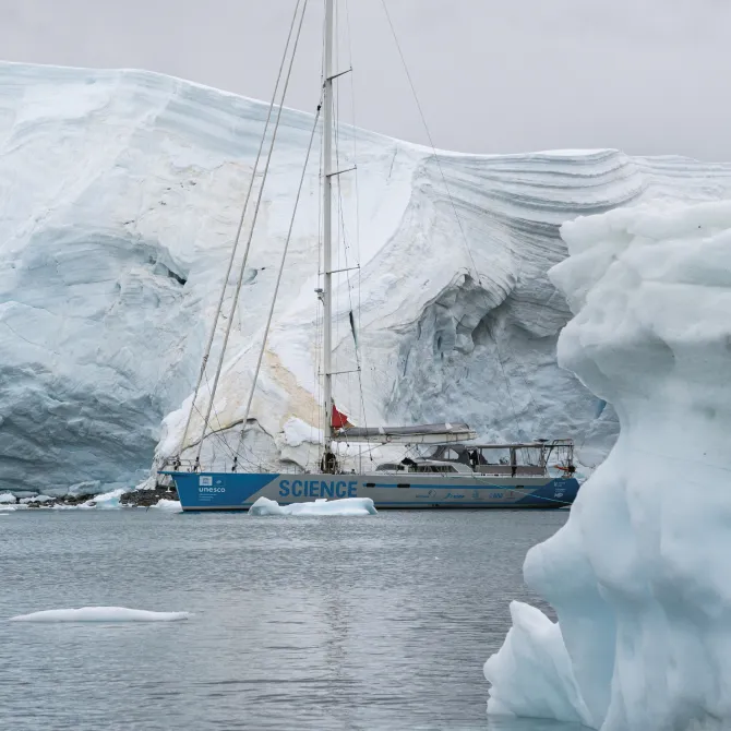 Malizia Explorer in Paradise Bay