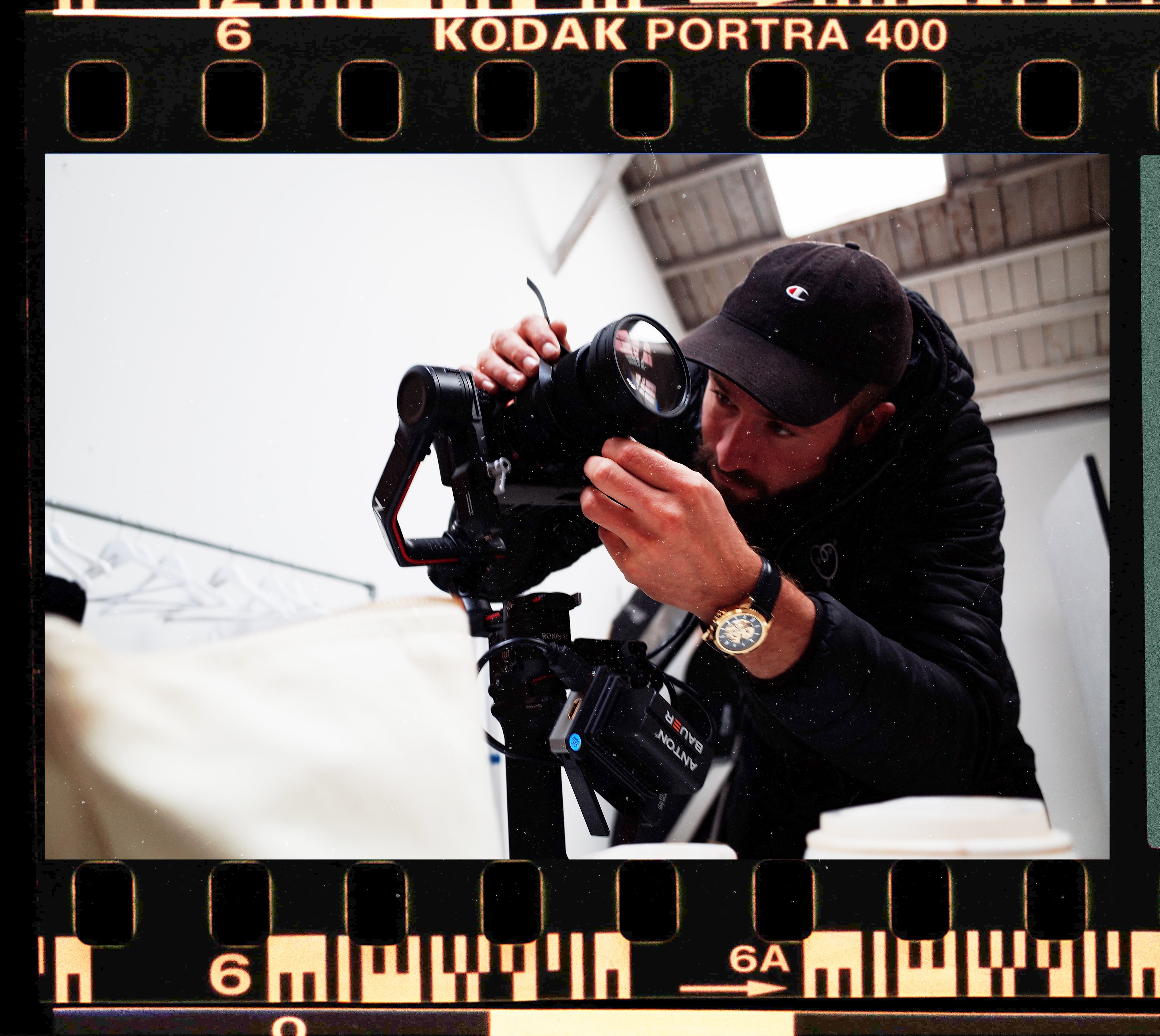 Wade building a camera rig on a gimbal 
