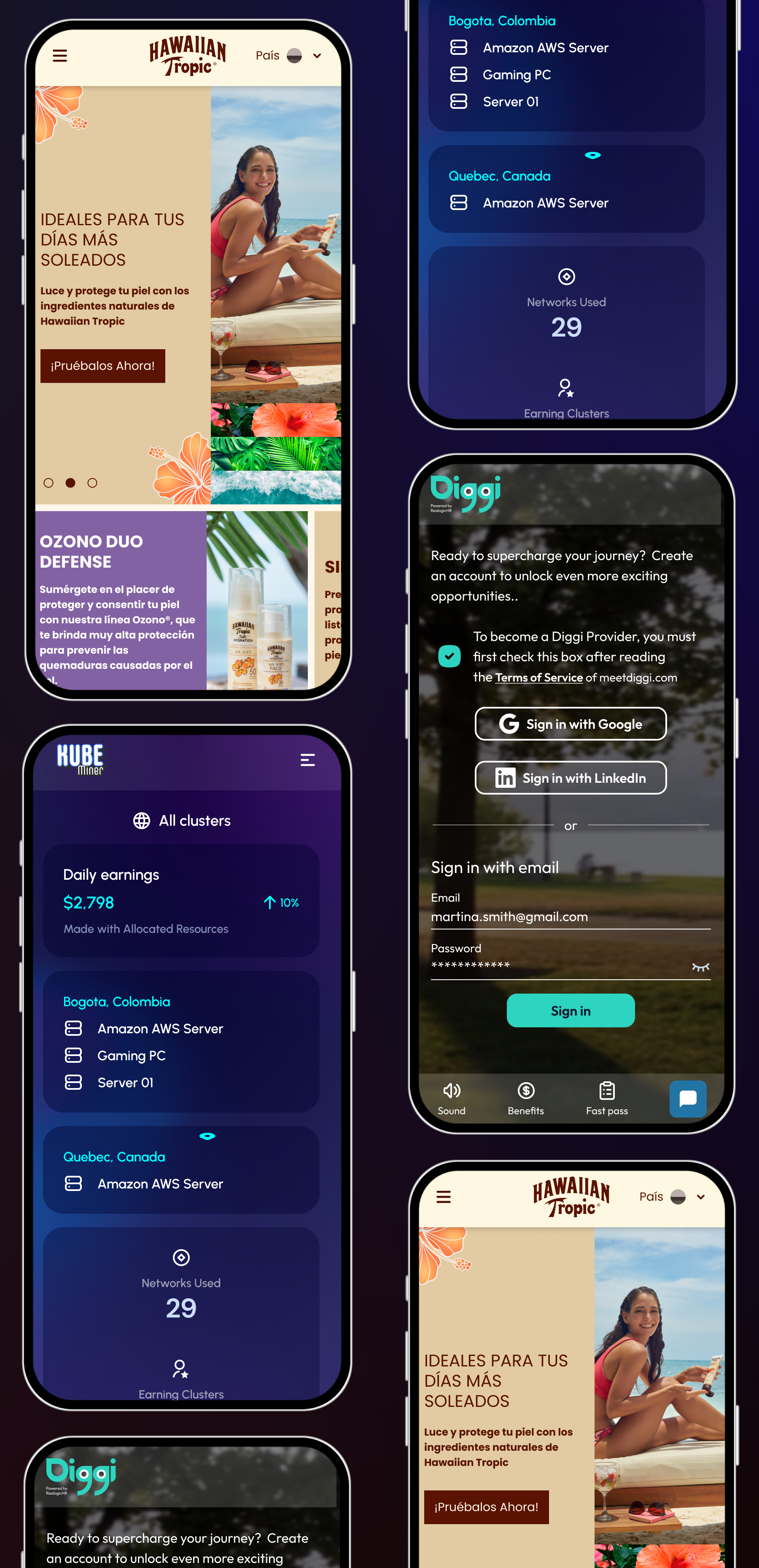 Header image with some projects