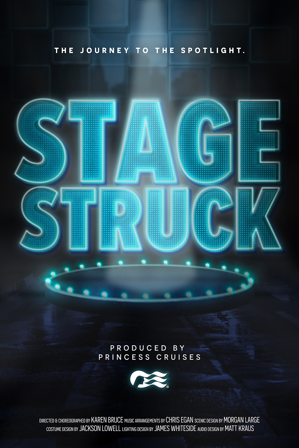 Final poster design for Inspired Silliness, featuring vibrant puppet characters created by Jim Henson Studios. Designed for Princess Cruises onboard entertainment promotion by Neil Vilppu.