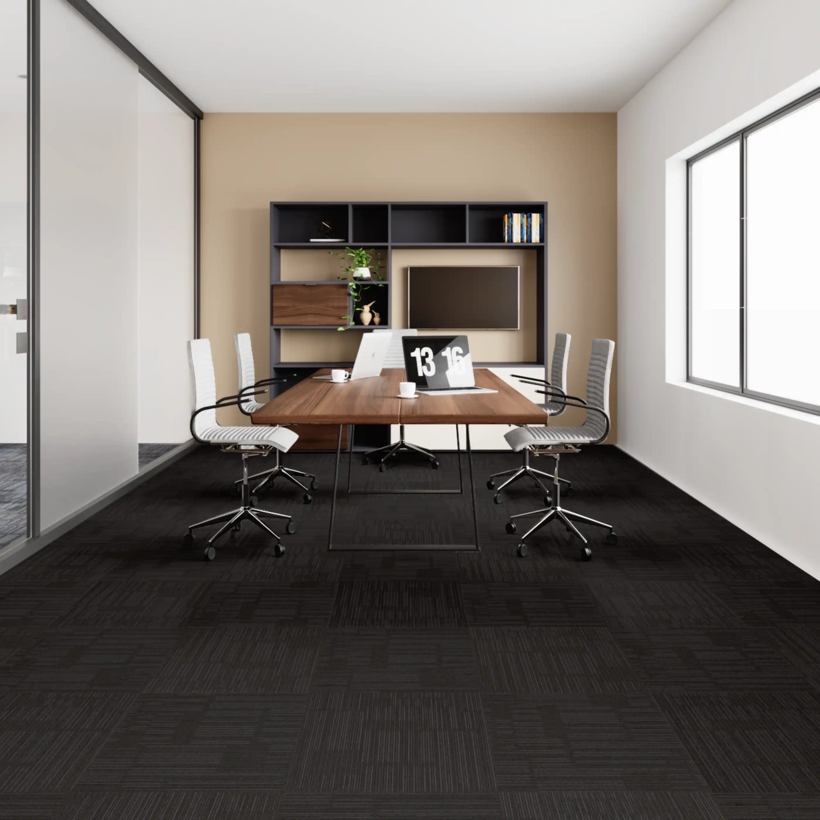 Alkain tile carpet with a modern, durable texture designed for commercial and residential flooring.