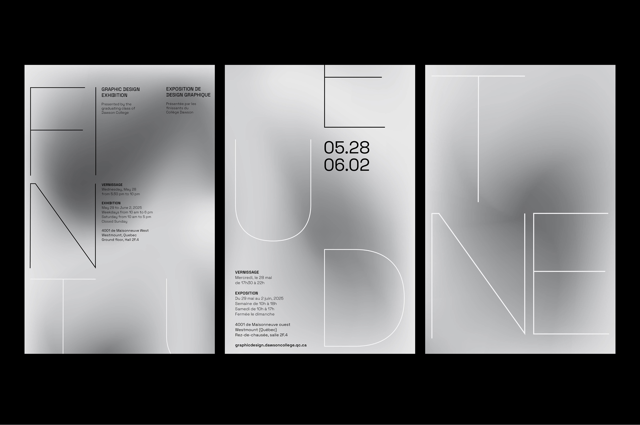Image of the poster showed in 3 different angles in one page, highlighting different angles of the poster.