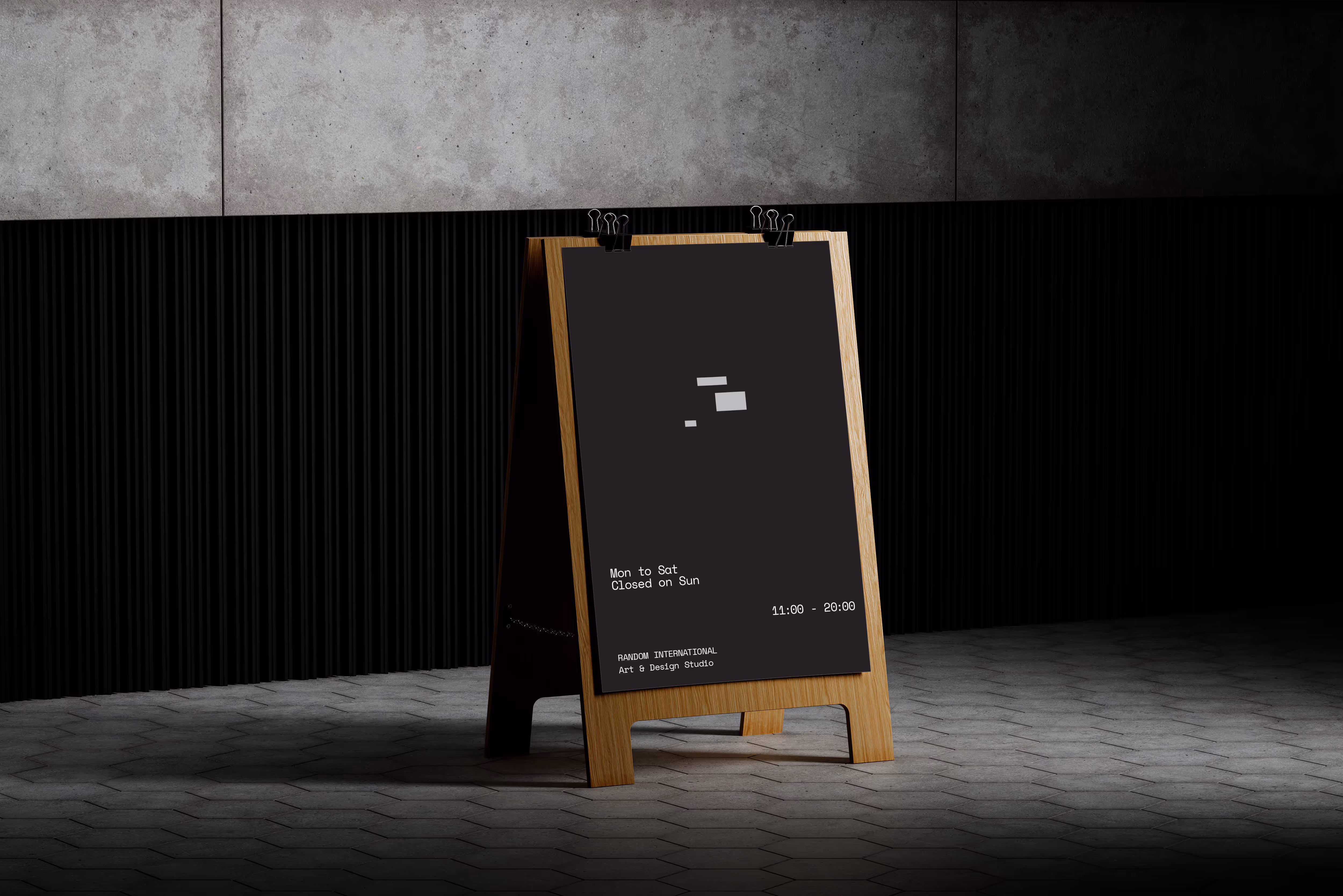 Image of outdoor sidewalk stand signage.