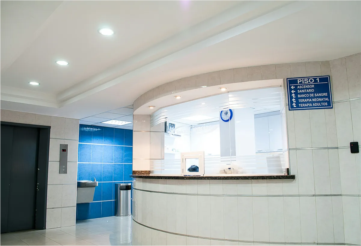 Hospital reception desk