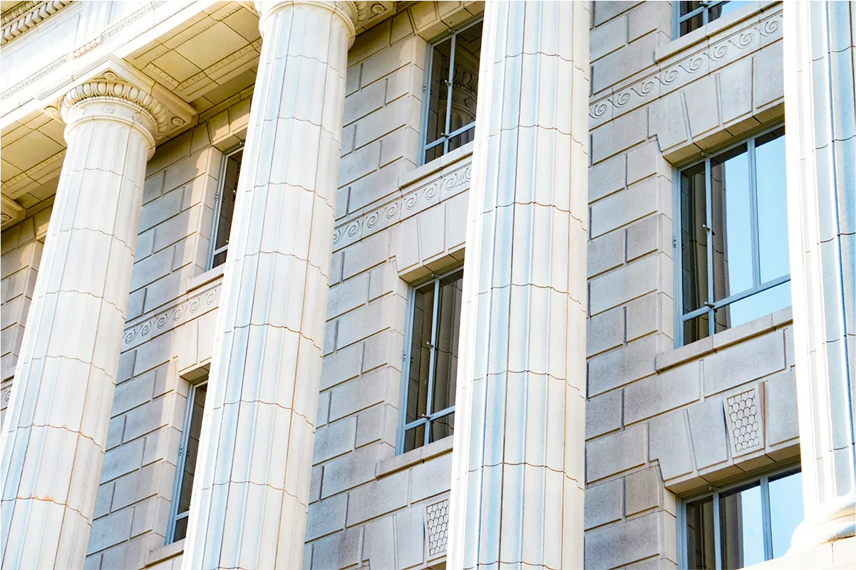 Columns on a government building