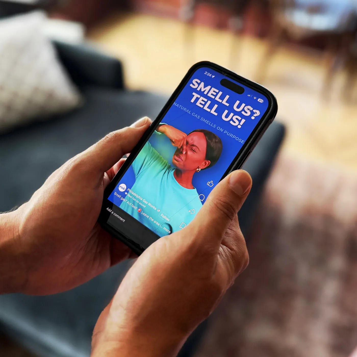 PGW social ad displayed on a smartphone