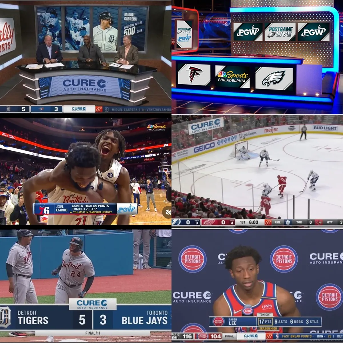 Grid of AVC sponsor placements across live sports broadcasts