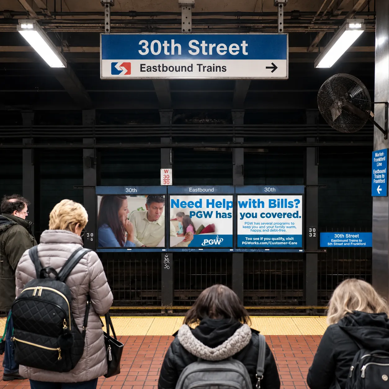 PGW ads on the 30th Street station platform