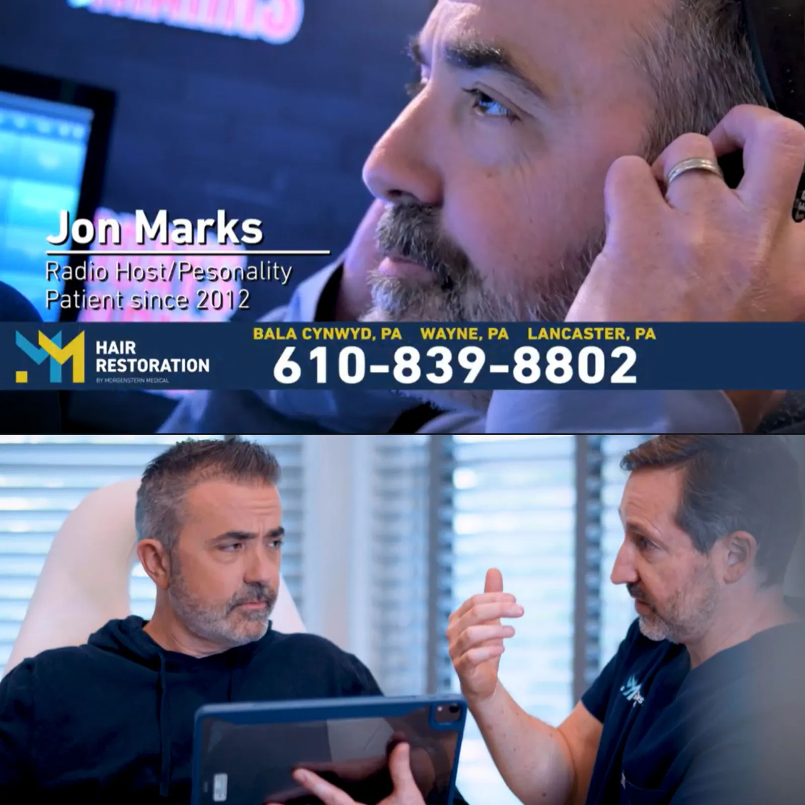Jon Marks radio host ad for Hair Restoration