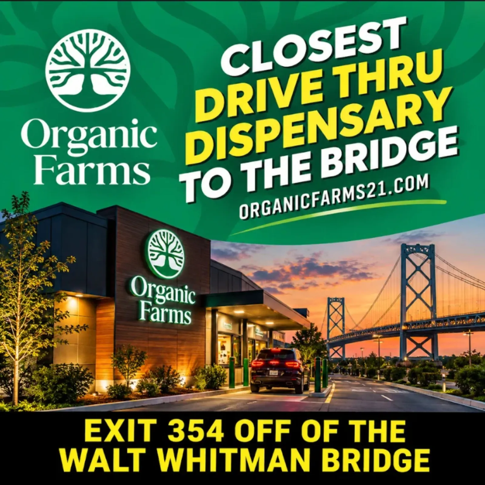 Organic Farms dispensary billboard