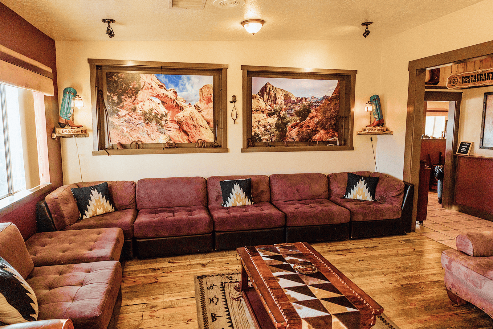Wall-art leading to our lounge.