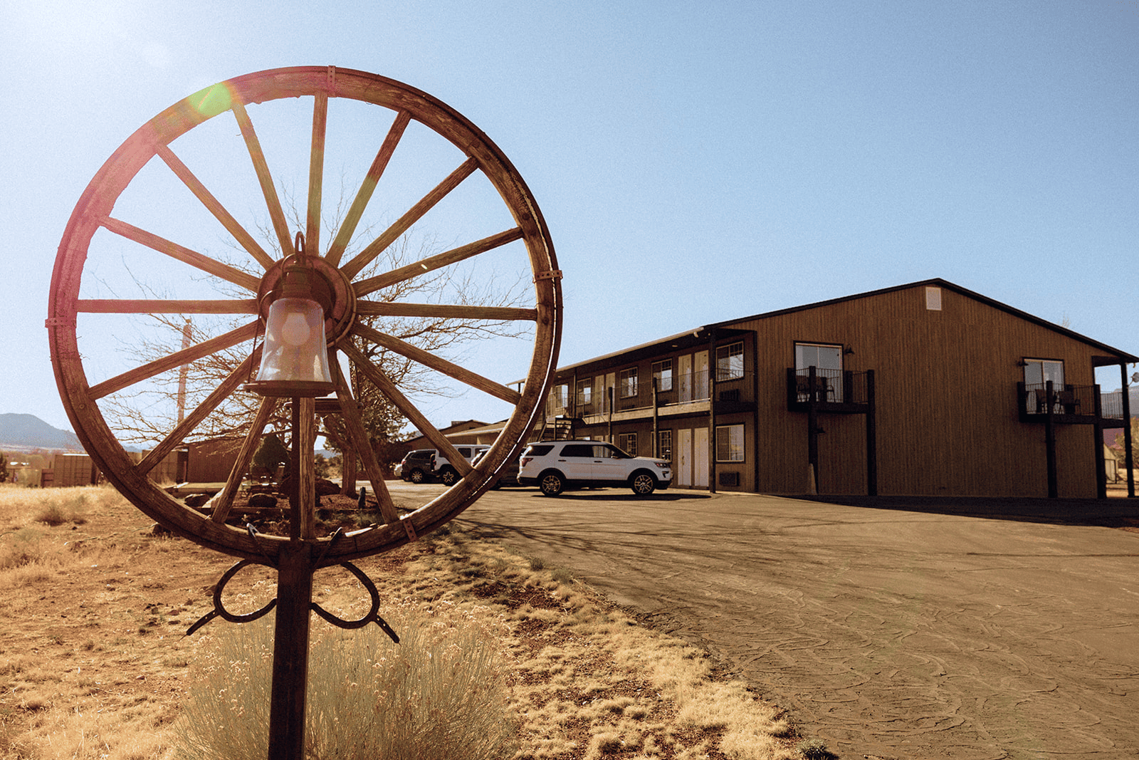 The Landing Hotel durring on a bright day.