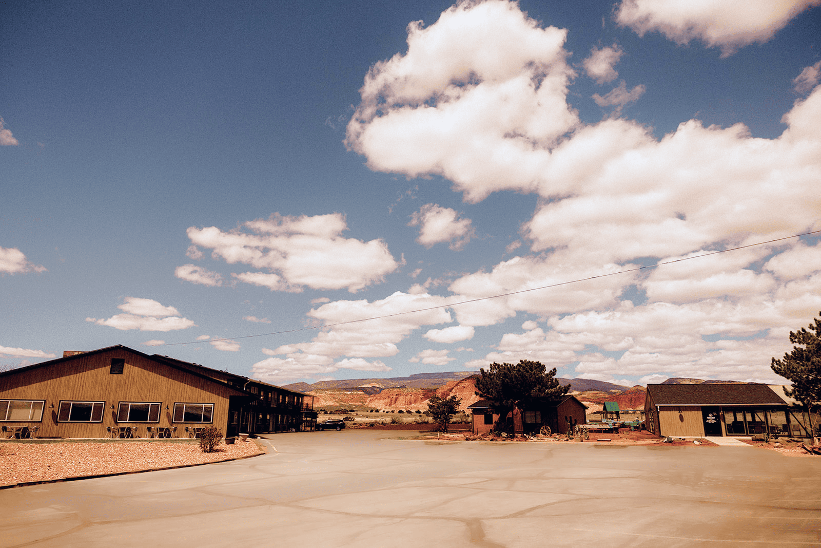 The Landing Hotel durring on a bright day.