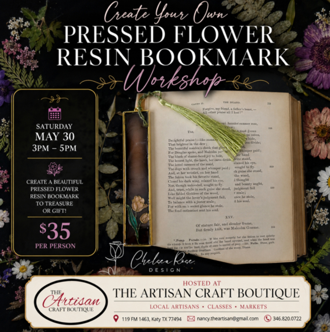 Pressed Flower Resin Bookmark Workshop