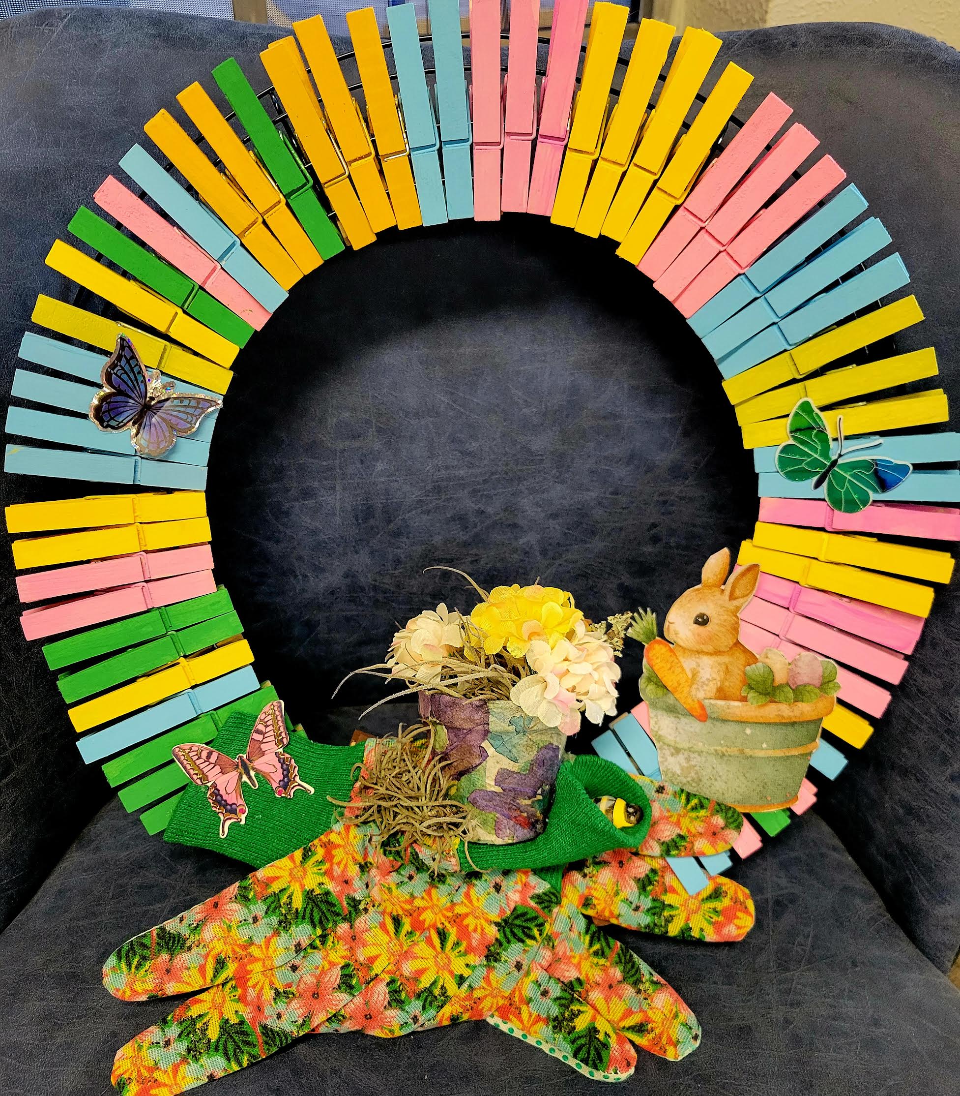 Clothespin Garden Wreath